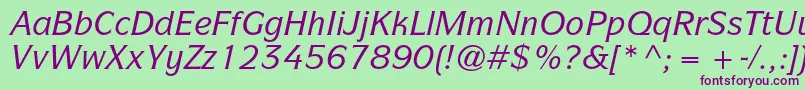 ItcsymbolstdMediumitalic Font – Purple Fonts on Green Background