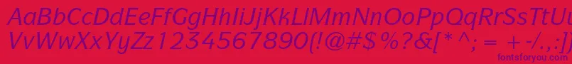 ItcsymbolstdMediumitalic Font – Purple Fonts on Red Background