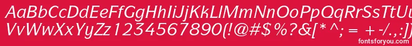 フォントItcsymbolstdMediumitalic – 赤い背景に白い文字
