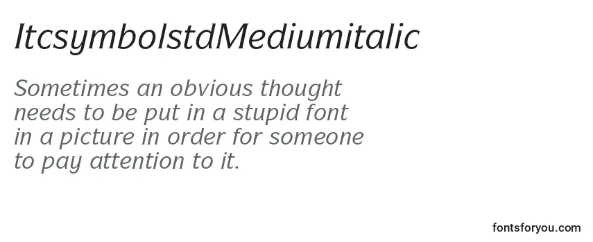 ItcsymbolstdMediumitalic Font