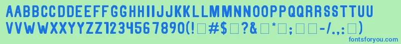 ThorneN Font – Blue Fonts on Green Background