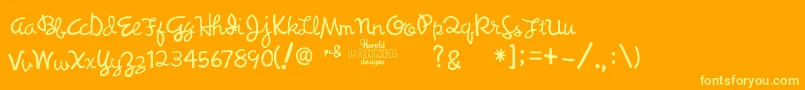 Шрифт Synchr – жёлтые шрифты на оранжевом фоне