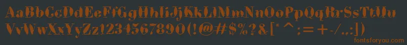 BodoniBrushItcTt Font – Brown Fonts on Black Background