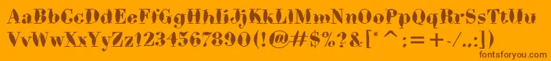 BodoniBrushItcTt Font – Brown Fonts on Orange Background