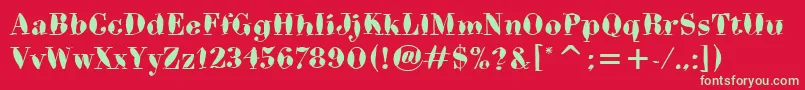 BodoniBrushItcTt Font – Green Fonts on Red Background