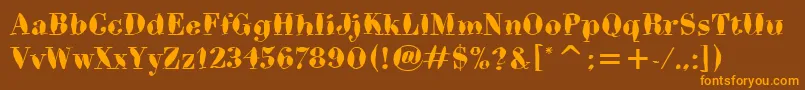 BodoniBrushItcTt Font – Orange Fonts on Brown Background