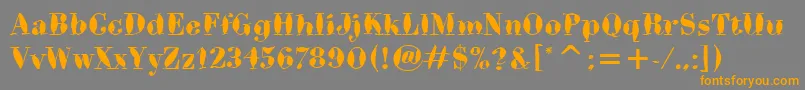 BodoniBrushItcTt-Schriftart – Orangefarbene Schriften auf grauem Hintergrund
