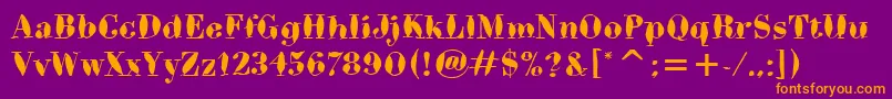 BodoniBrushItcTt Font – Orange Fonts on Purple Background