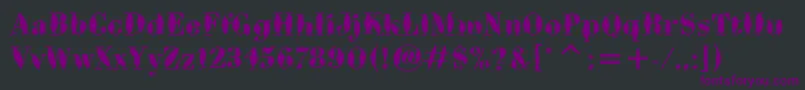 フォントBodoniBrushItcTt – 黒い背景に紫のフォント
