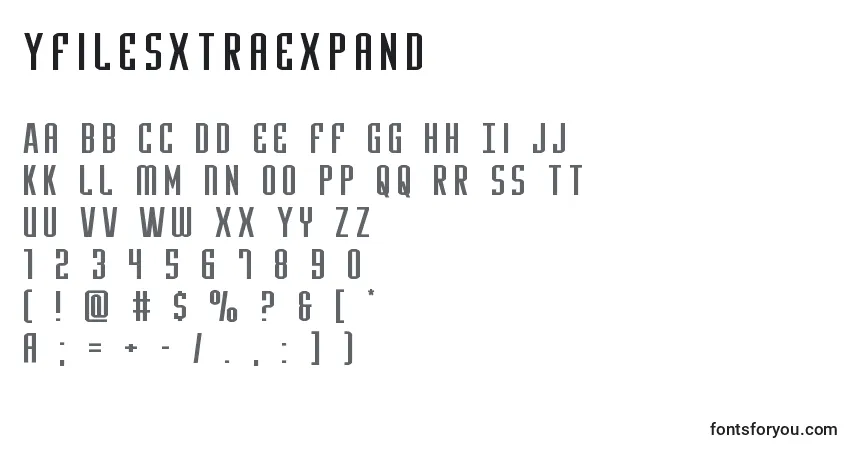 Schriftart Yfilesxtraexpand – Alphabet, Zahlen, spezielle Symbole