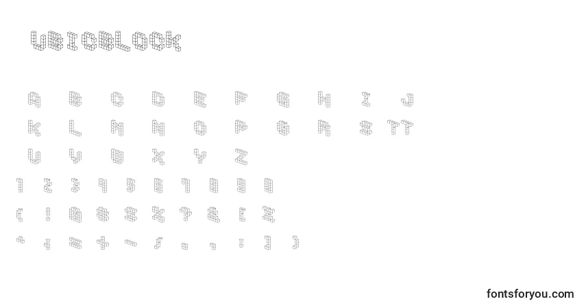 Schriftart Cubicblock – Alphabet, Zahlen, spezielle Symbole