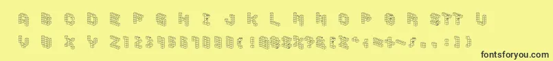 Cubicblock Font – Black Fonts on Yellow Background