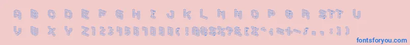 Cubicblock Font – Blue Fonts on Pink Background