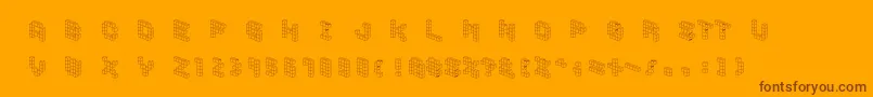 Cubicblock Font – Brown Fonts on Orange Background