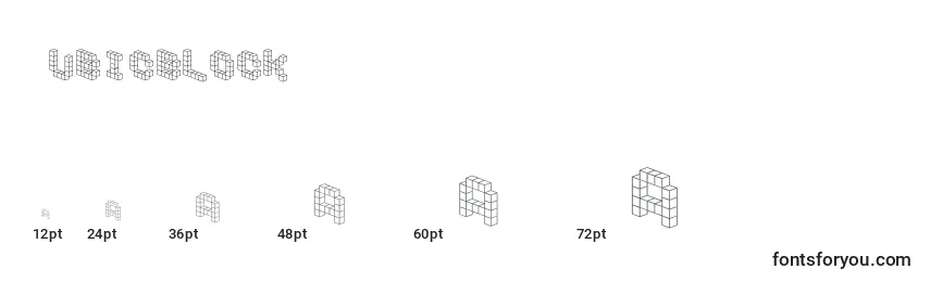 Cubicblock Font Sizes