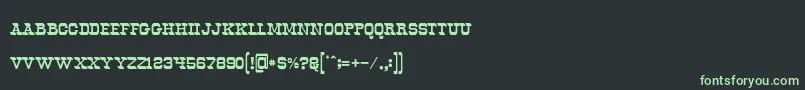 OldwaysRegular-fontti – vihreät fontit mustalla taustalla