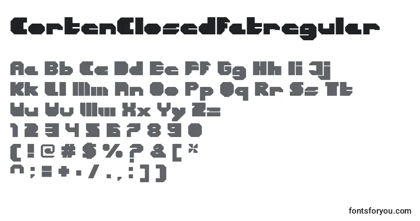 Шрифт CortenClosedfatregular – алфавит, цифры, специальные символы