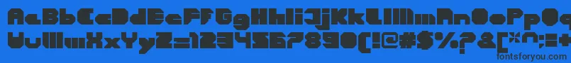 CortenClosedfatregular Font – Black Fonts on Blue Background