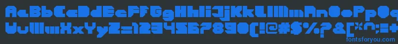 Шрифт CortenClosedfatregular – синие шрифты на чёрном фоне
