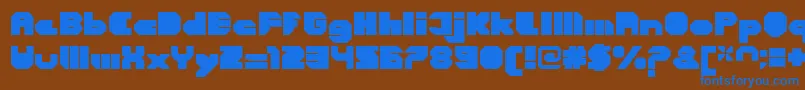 CortenClosedfatregular Font – Blue Fonts on Brown Background
