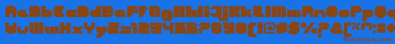 CortenClosedfatregular Font – Brown Fonts on Blue Background
