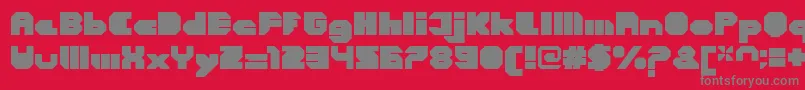 フォントCortenClosedfatregular – 赤い背景に灰色の文字