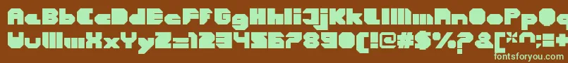 CortenClosedfatregular Font – Green Fonts on Brown Background