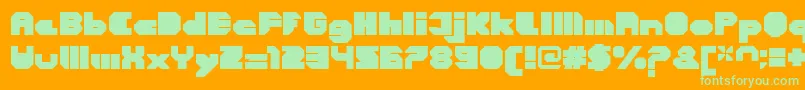 CortenClosedfatregular Font – Green Fonts on Orange Background