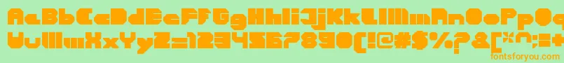 CortenClosedfatregular Font – Orange Fonts on Green Background