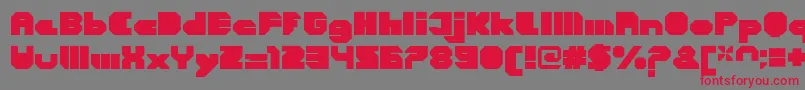 CortenClosedfatregular-Schriftart – Rote Schriften auf grauem Hintergrund