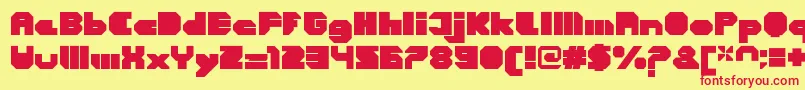 CortenClosedfatregular Font – Red Fonts on Yellow Background