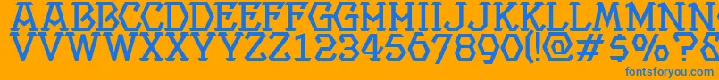 Projectmedium Font – Blue Fonts on Orange Background