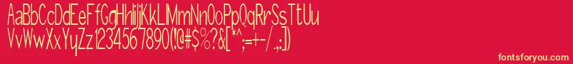GirthControl Font – Yellow Fonts on Red Background