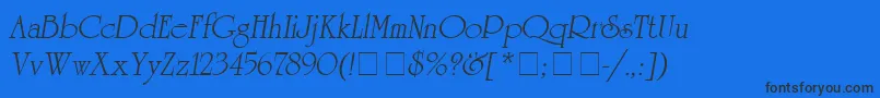 Шрифт AgUniversityItalic – чёрные шрифты на синем фоне