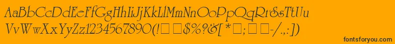 AgUniversityItalic Font – Black Fonts on Orange Background