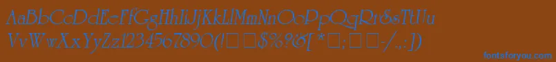 AgUniversityItalic Font – Blue Fonts on Brown Background
