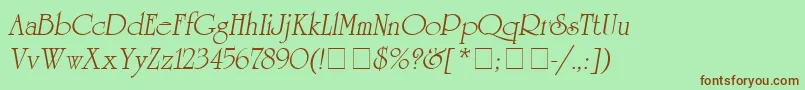 AgUniversityItalic Font – Brown Fonts on Green Background