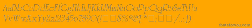 AgUniversityItalic Font – Gray Fonts on Orange Background
