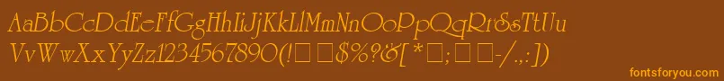 AgUniversityItalic Font – Orange Fonts on Brown Background