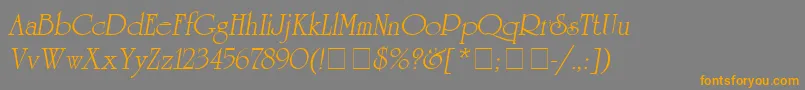 AgUniversityItalic-fontti – oranssit fontit harmaalla taustalla