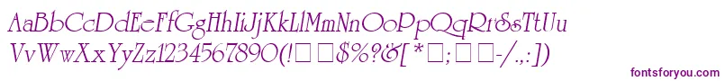 AgUniversityItalic Font – Purple Fonts on White Background