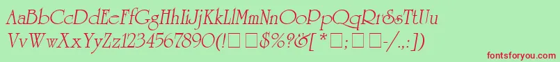 AgUniversityItalic Font – Red Fonts on Green Background