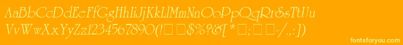 AgUniversityItalic Font – Yellow Fonts on Orange Background