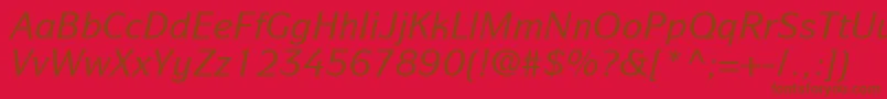 ItcSymbolLtMediumItalic Font – Brown Fonts on Red Background