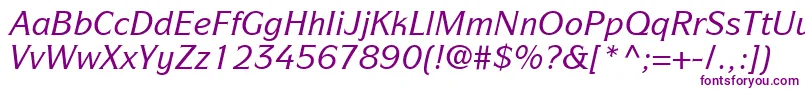 ItcSymbolLtMediumItalic-fontti – violetit fontit valkoisella taustalla