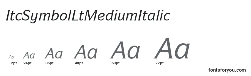Größen der Schriftart ItcSymbolLtMediumItalic