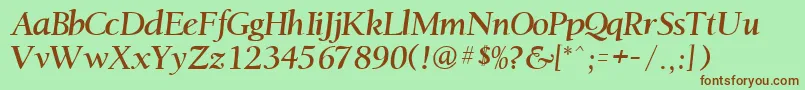 JacksonvilleRegular Font – Brown Fonts on Green Background