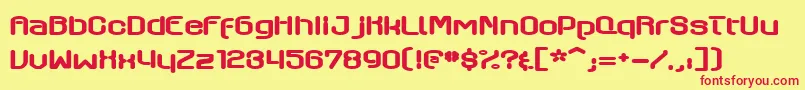 フォントAxaxax – 赤い文字の黄色い背景