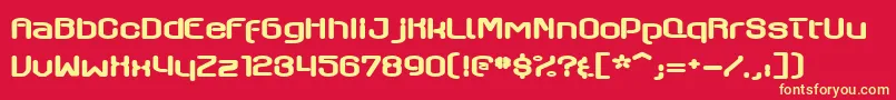 Axaxax Font – Yellow Fonts on Red Background