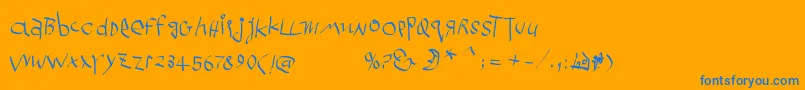 Cucumbers Font – Blue Fonts on Orange Background